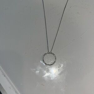 14k white gold necklace cubic zirconium stones